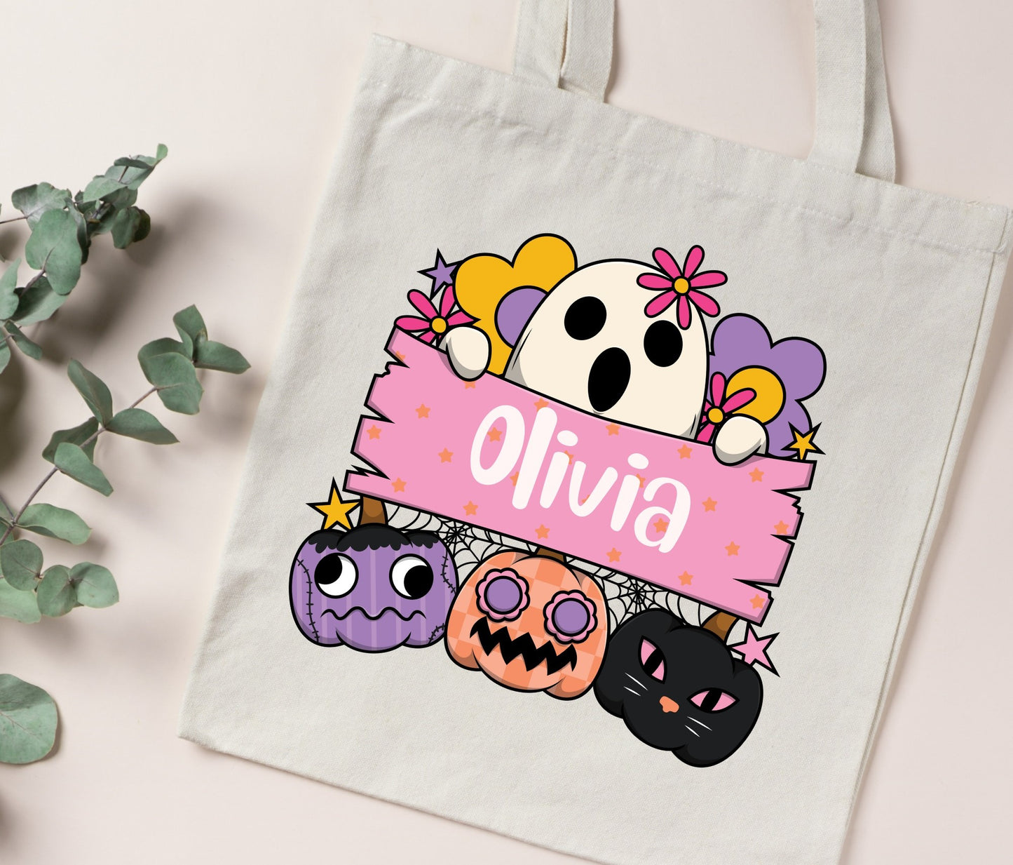 Custom Halloween Name treat bag