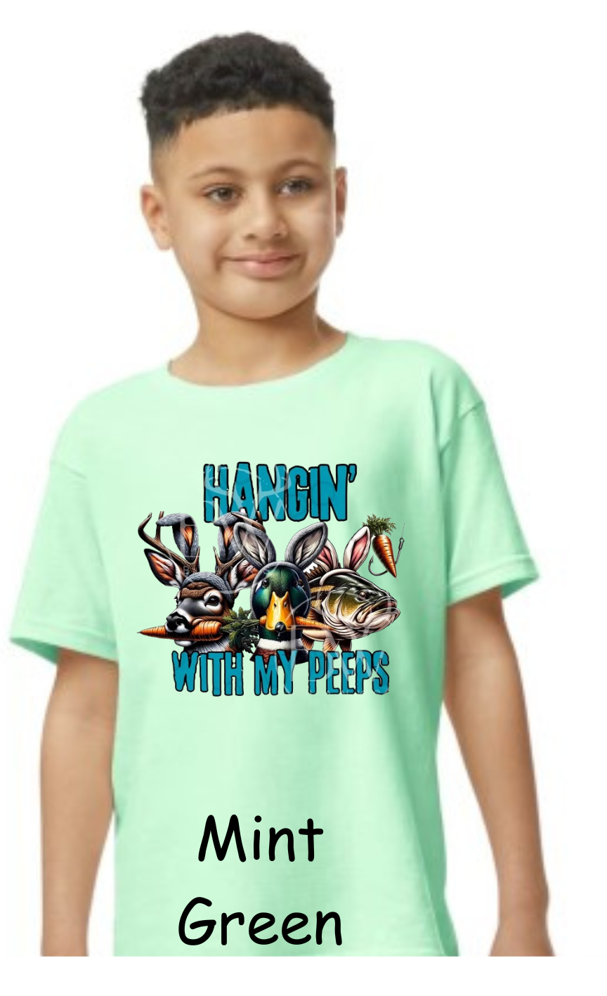 Youth/Toddler Hanging with my Peeps- Hunting/Fishing t-shirt