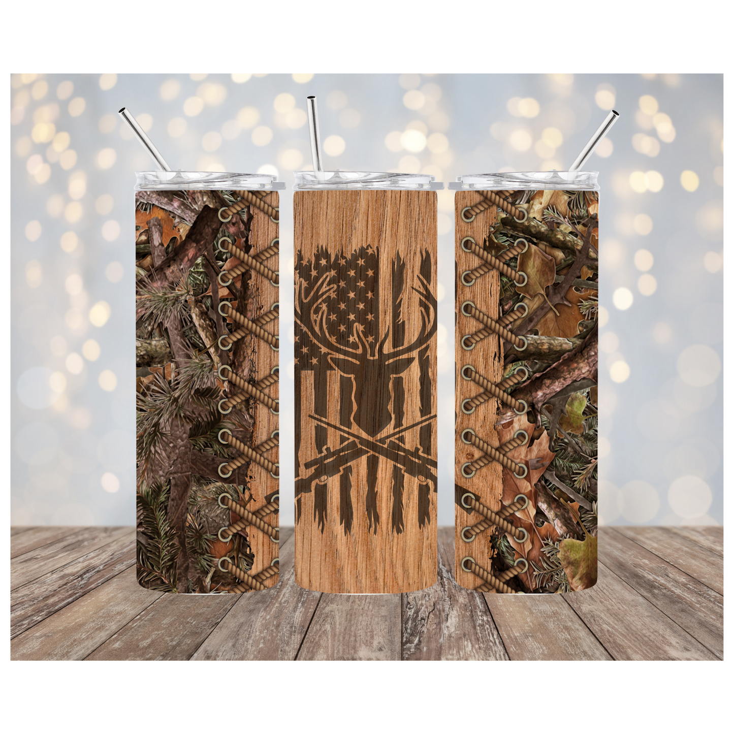 CAMO FLAG DEER Tumbler