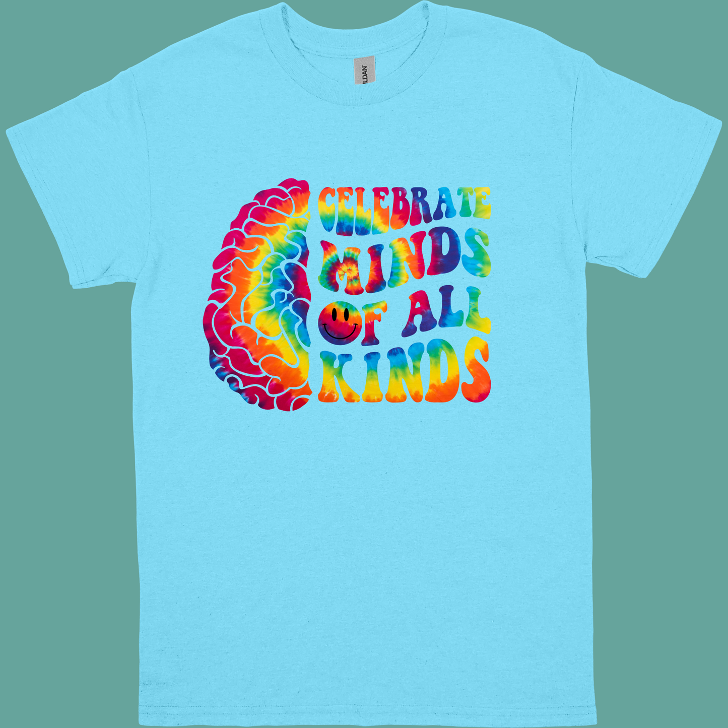 CELEBRATE MINDS OF ALL KINDS TYE DIE ADULT/YOUTH TSHIRT