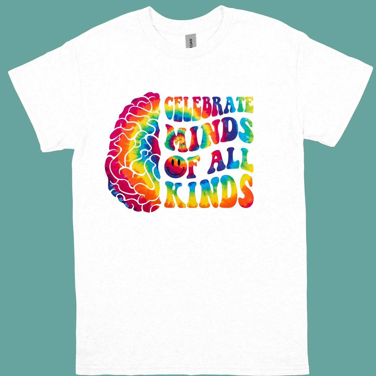 CELEBRATE MINDS OF ALL KINDS TYE DIE ADULT/YOUTH TSHIRT