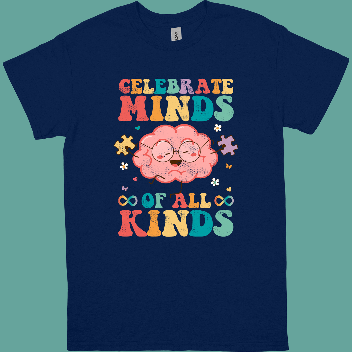 CELEBRATE MINDS OF ALL KINDS (GROOVY) ADULT/YOUTH TSHIRT