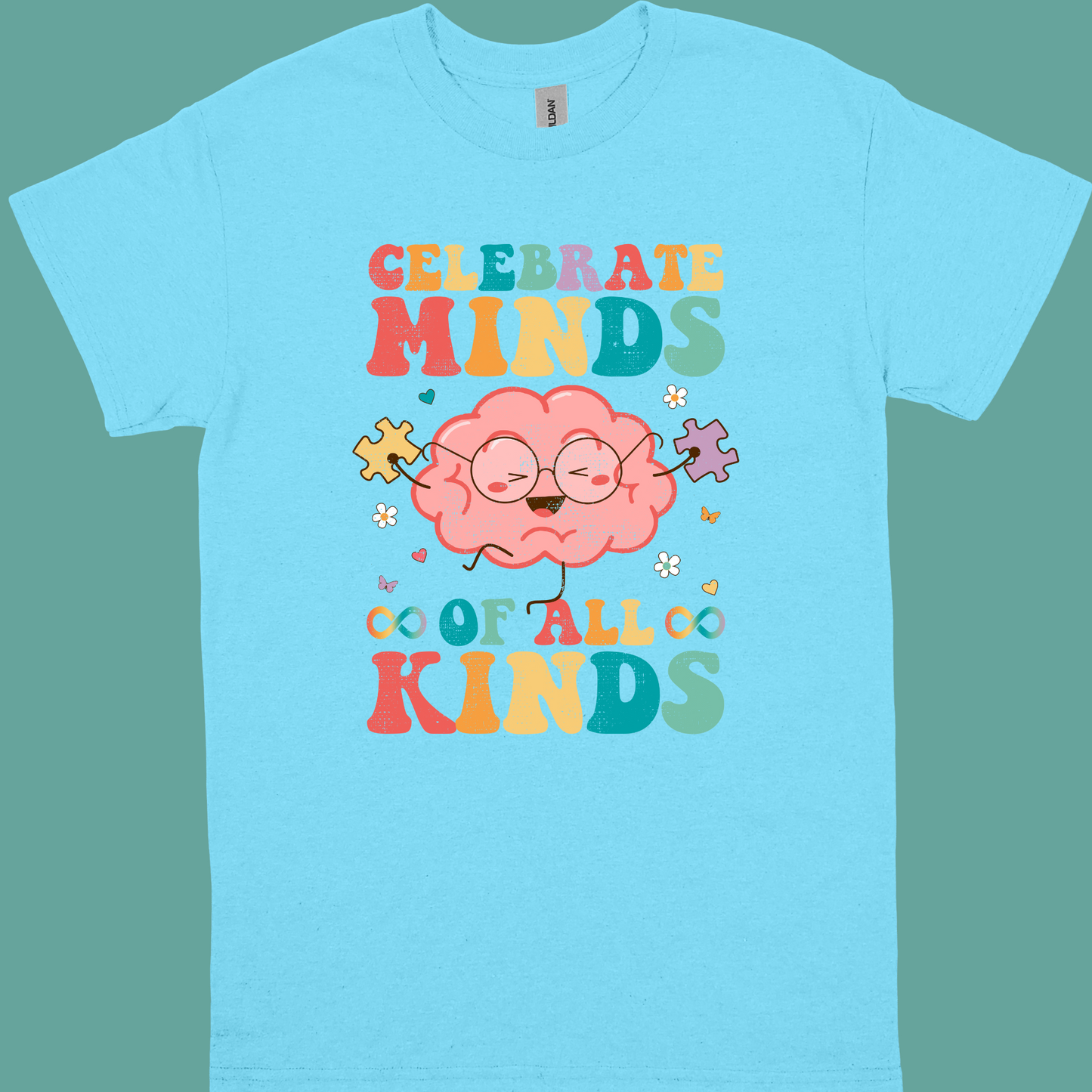 CELEBRATE MINDS OF ALL KINDS (GROOVY) ADULT/YOUTH TSHIRT