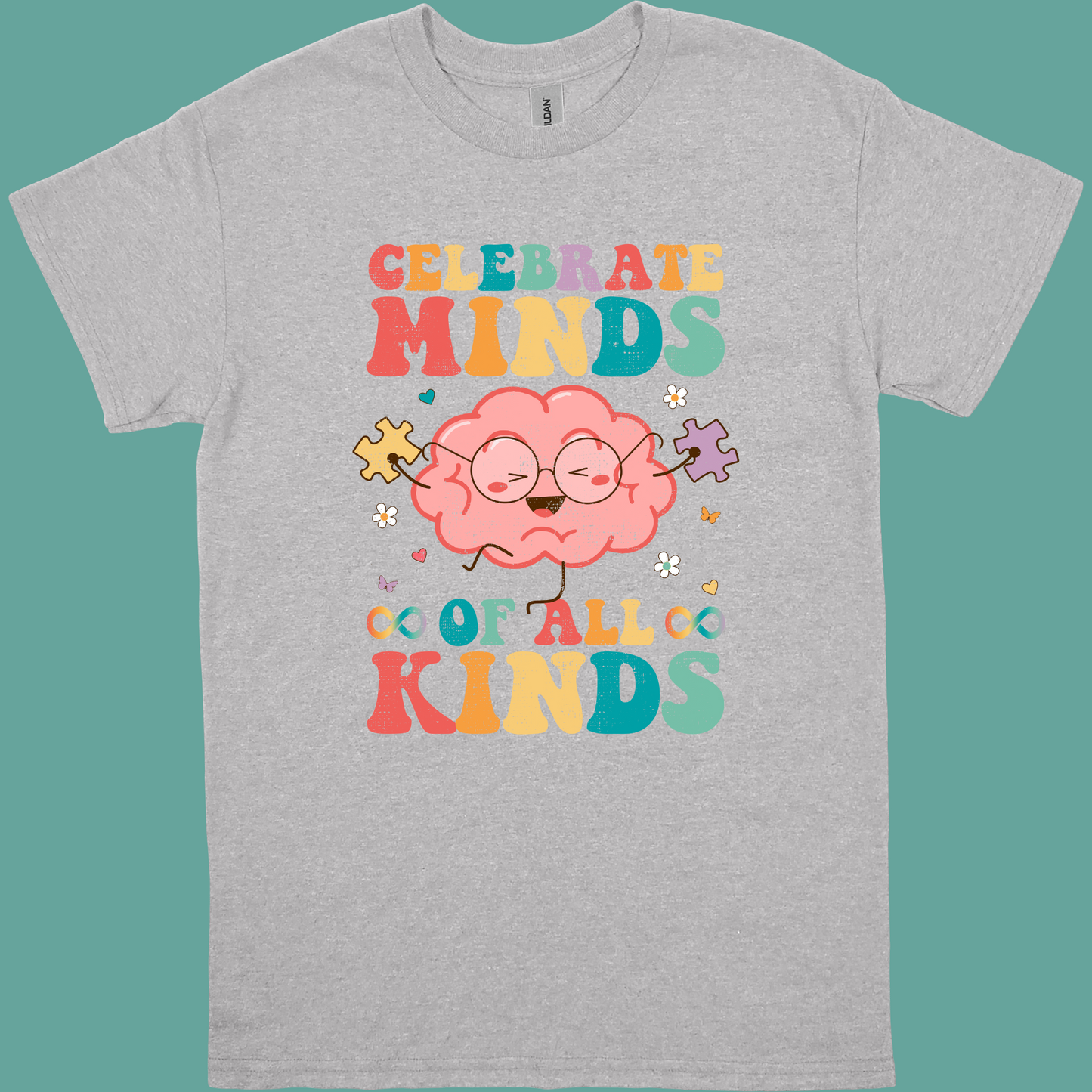 CELEBRATE MINDS OF ALL KINDS (GROOVY) ADULT/YOUTH TSHIRT