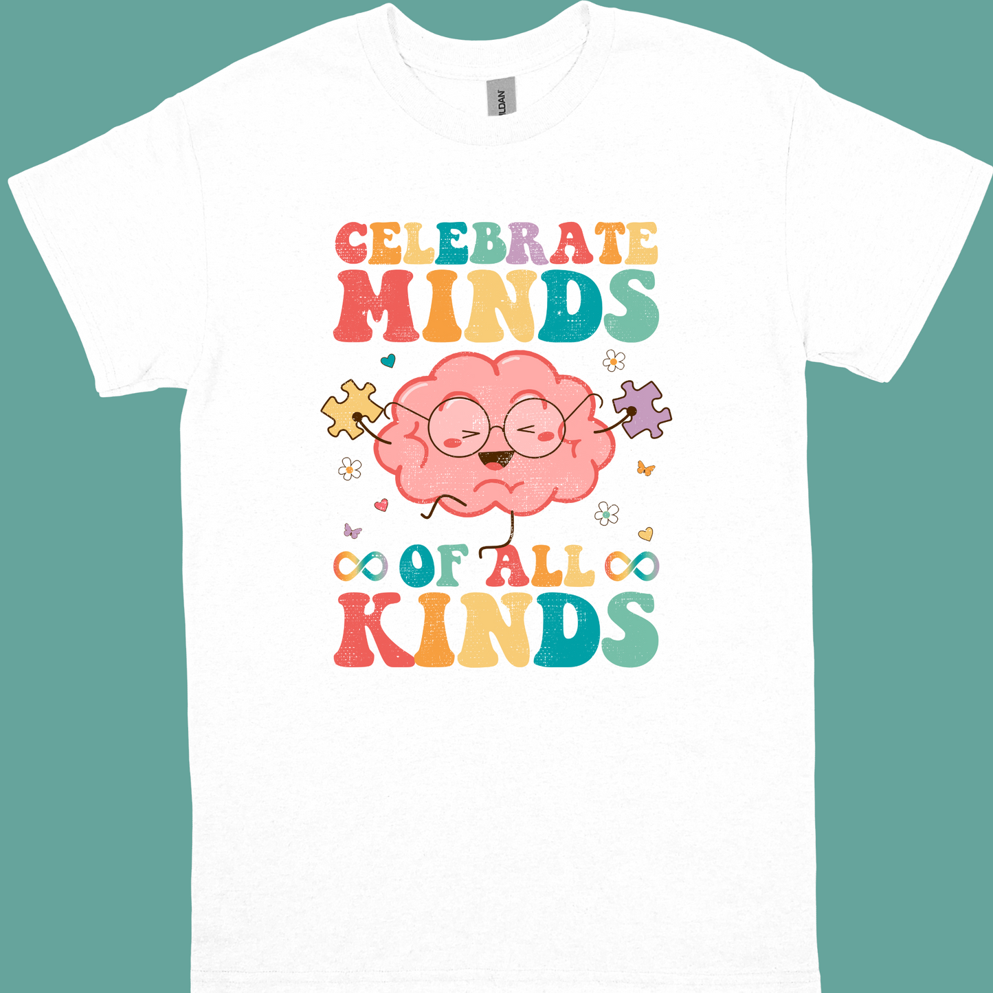 CELEBRATE MINDS OF ALL KINDS (GROOVY) ADULT/YOUTH TSHIRT