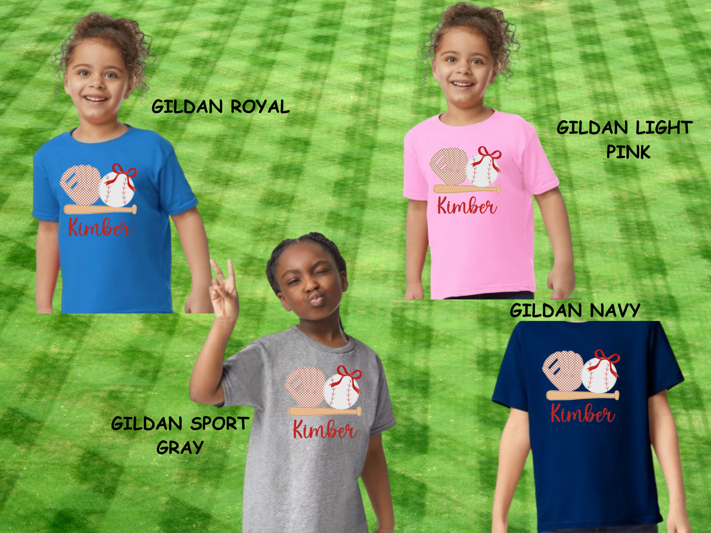 PERSONALIZED YOUTH/TODDLER GIRLS BASEBALL T-SHIRT