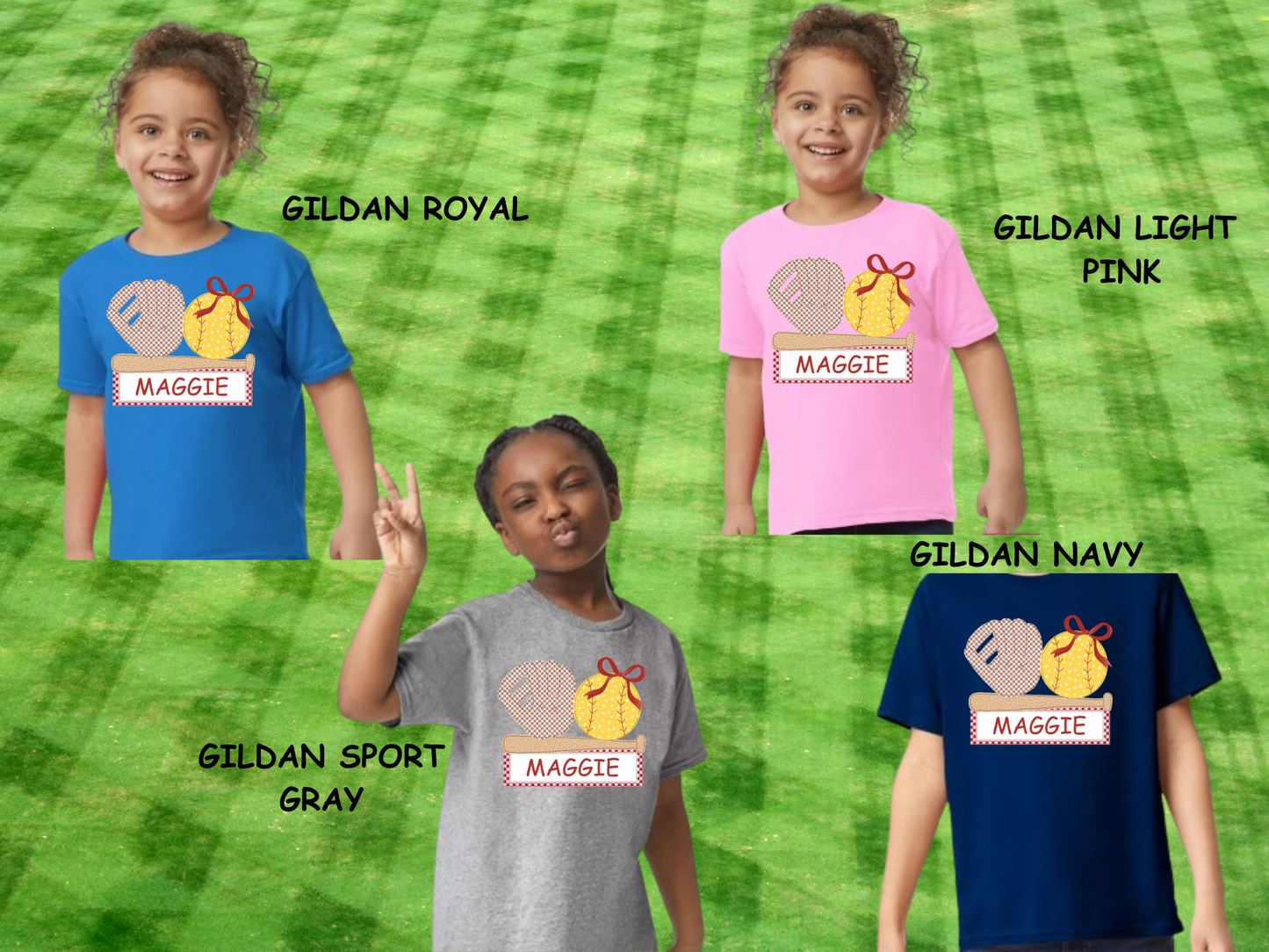PERSONALIZED YOUTH/TODDLER GIRLS SOFTBALL T-SHIRT