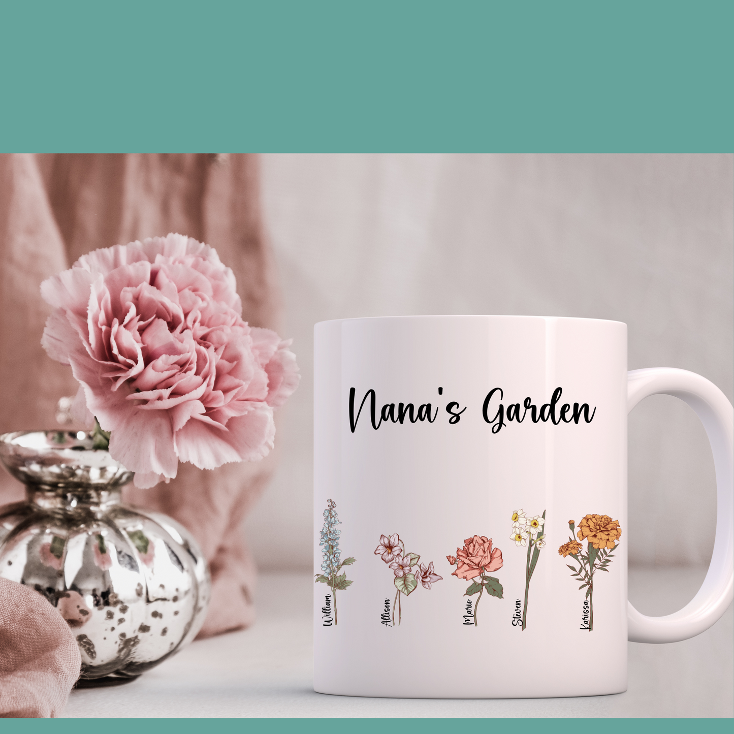 Birth Month Flowers (Mom's Garden) Coffee cup