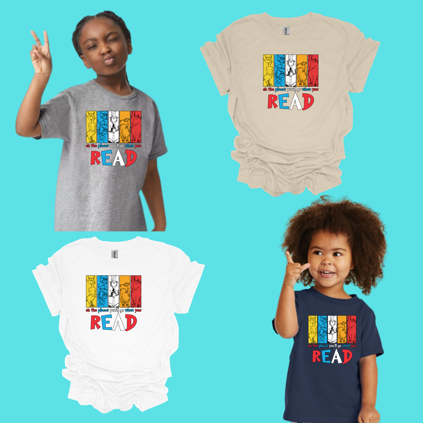 Oh the places you'll go when you READ youth T-SHIRT