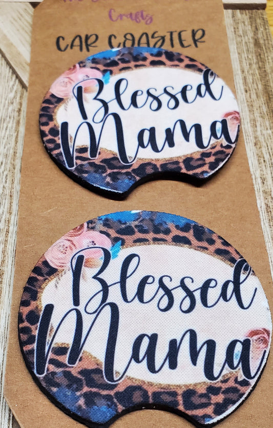 Blessed Mama Car Coasters