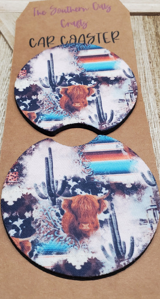 Western Scene Car Coasters