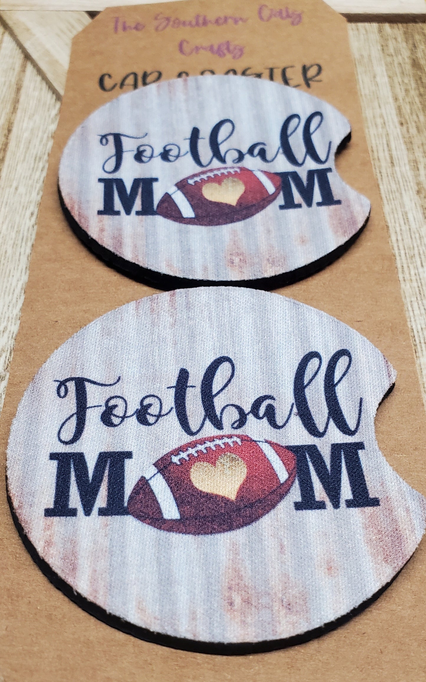 Football MOM Car Coasters