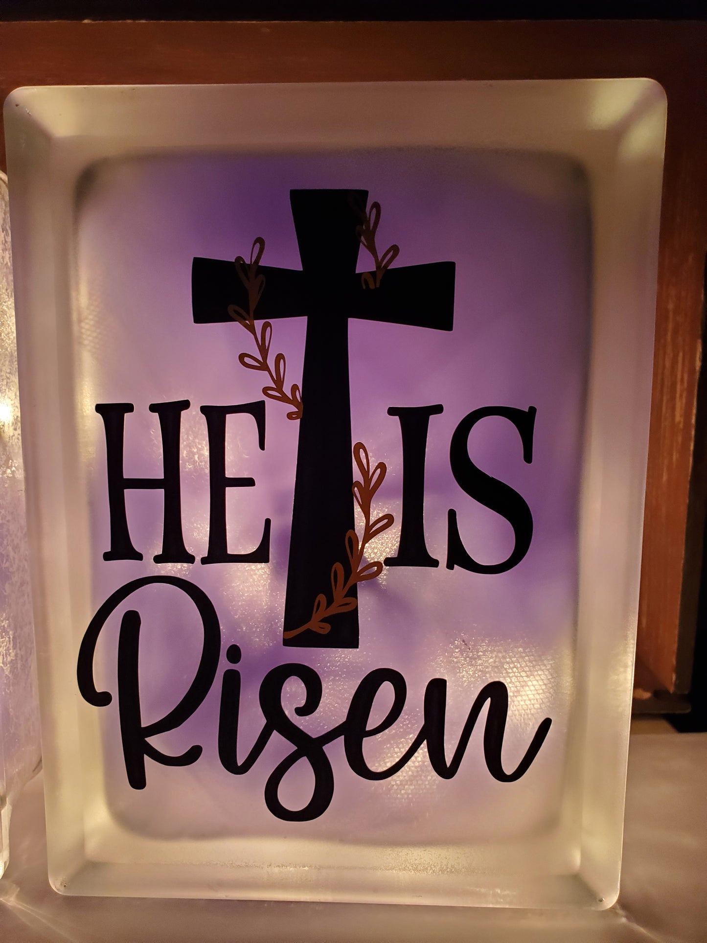 Easter glass block w/ lights