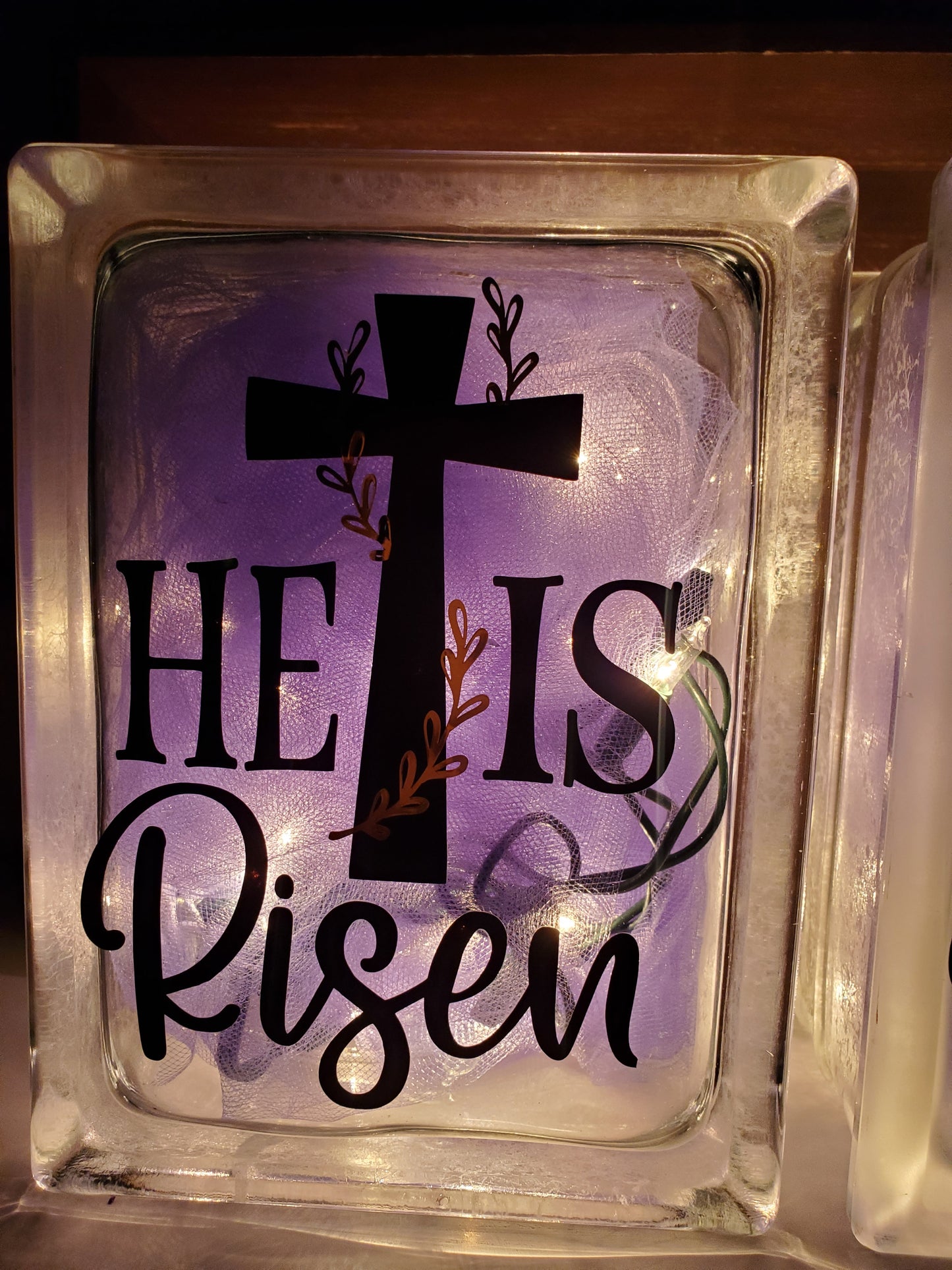 Easter glass block w/ lights