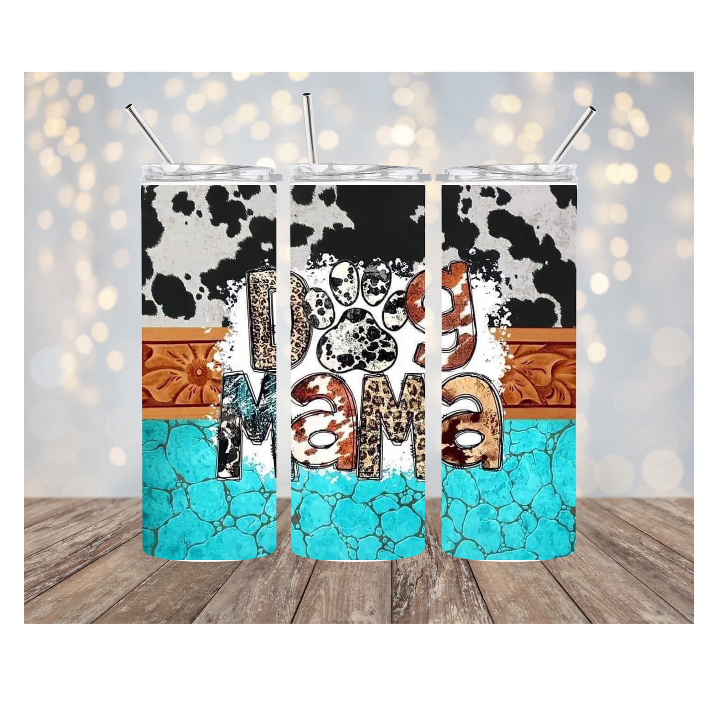 Dog Mama in cowhide 20 oz Tumbler