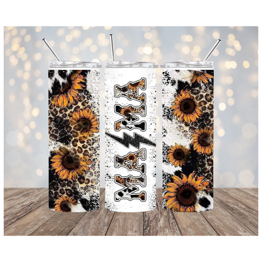 MAMA- SUNFLOWER/LEOPARD TUMBLER