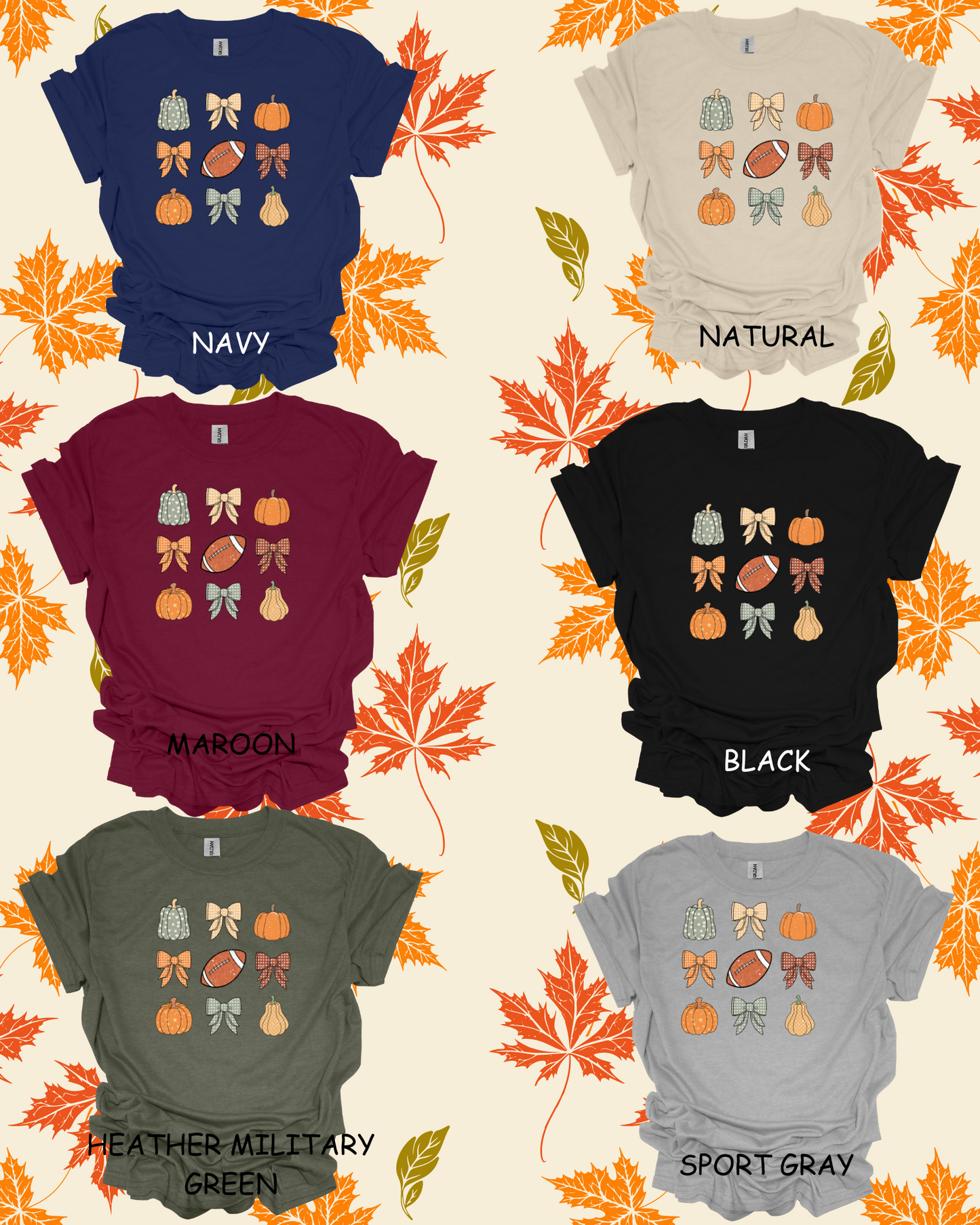 FALL PUMPKIN/FOOTBALL COQUETTE T-SHIRT