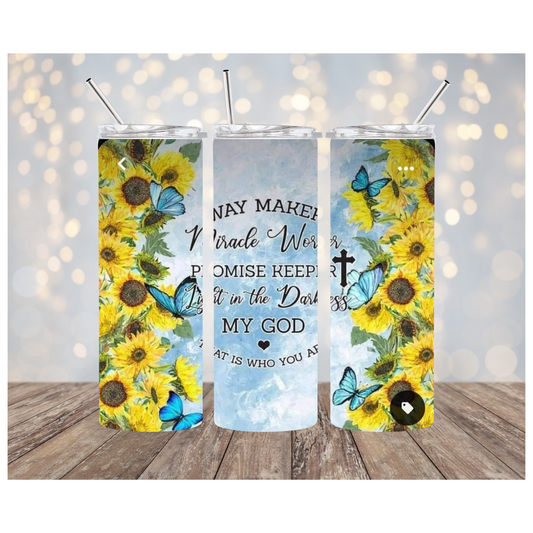 WAYMAKER -FLORAL BUTTERFLIES TUMBLER