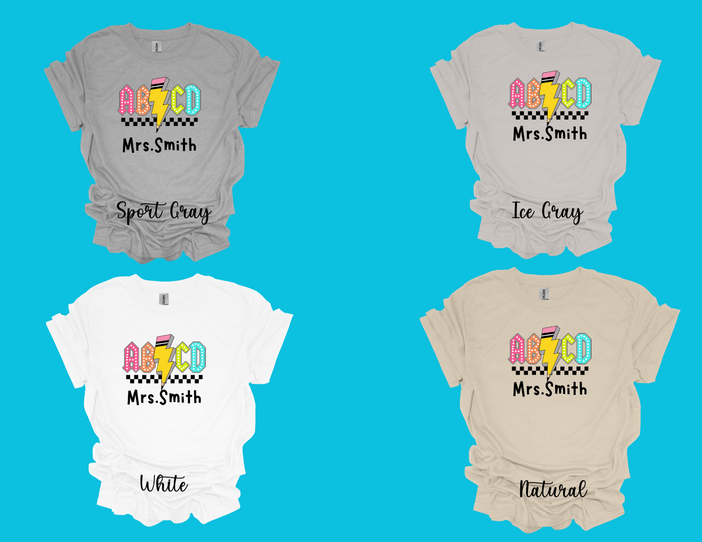 PERSONALIZED ABCD TEACHER T-shirt