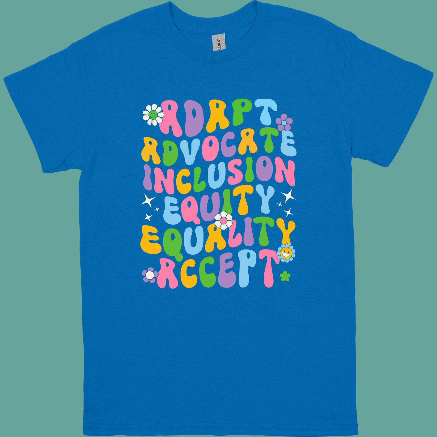 ADAPT ADVOCATE INCLUSION EQUITY EQUALITY ACCEPT  ADULT/YOUTH TSHIRT