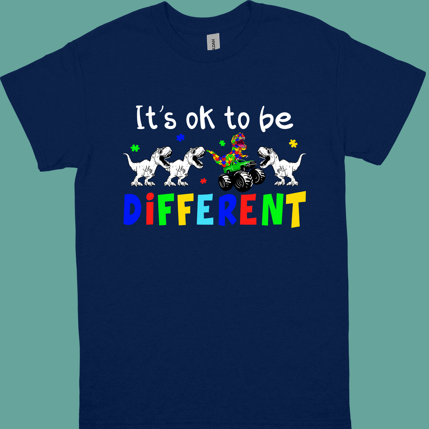 IT'S OK TO BE DIFFERENT (DINO) ADULT/YOUTH TSHIRT