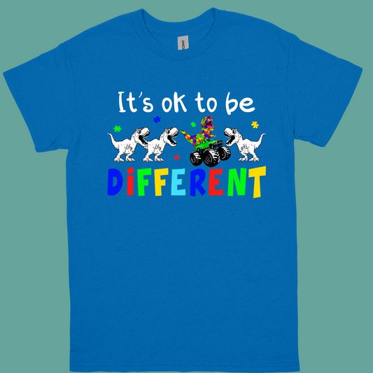 IT'S OK TO BE DIFFERENT (DINO) ADULT/YOUTH TSHIRT