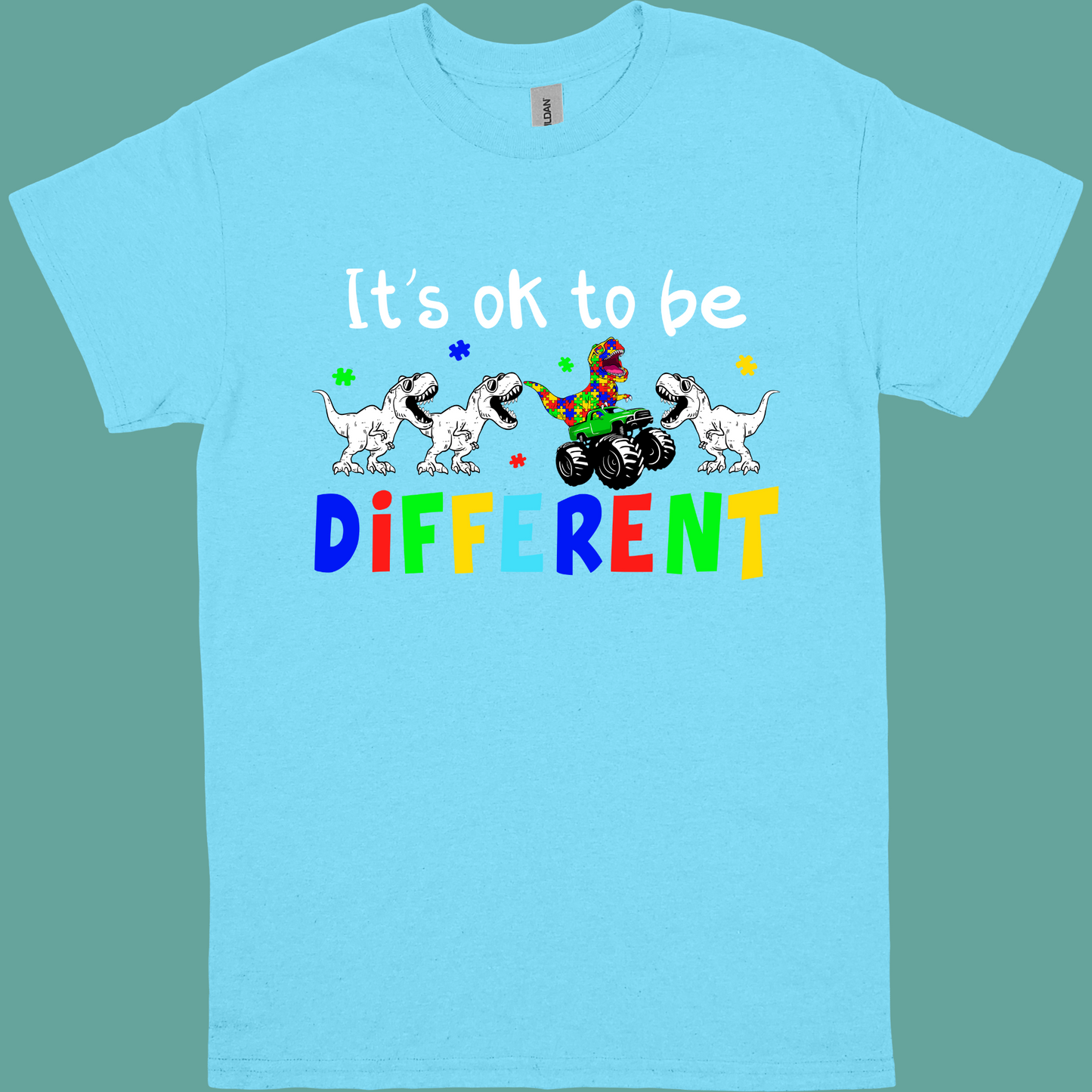 IT'S OK TO BE DIFFERENT (DINO) ADULT/YOUTH TSHIRT