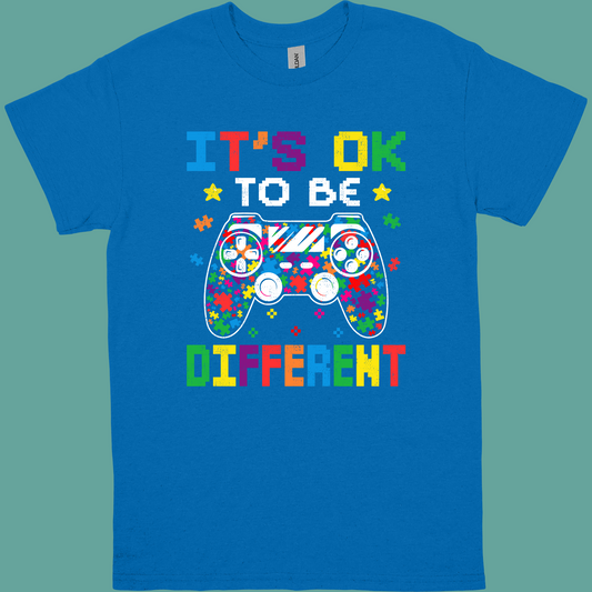 IT'S OK TO BE DIFFERENT (GAMER) ADULT/YOUTH TSHIRT