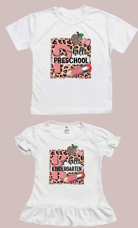 Back 2 School Leopard Grade Level (PRE-K-2ND GRADE) shirts