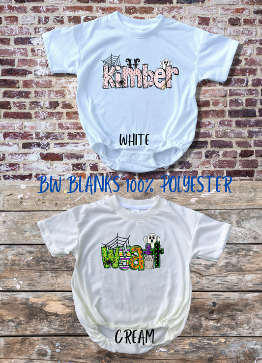 Custom Name Halloween Baggy Bubble Rompers