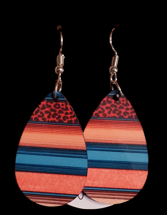 Striped Teardrop Earrings