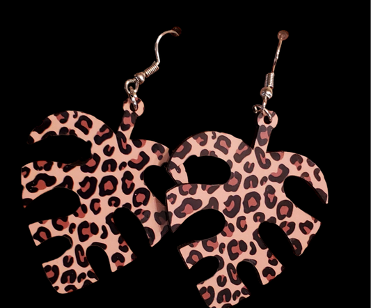 Leopard Leaf Earrings