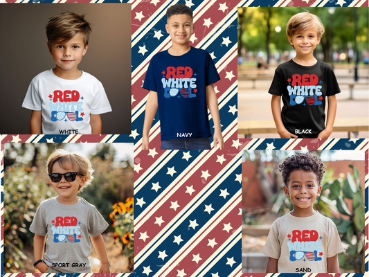 RED WHITE COOL T-SHIRT