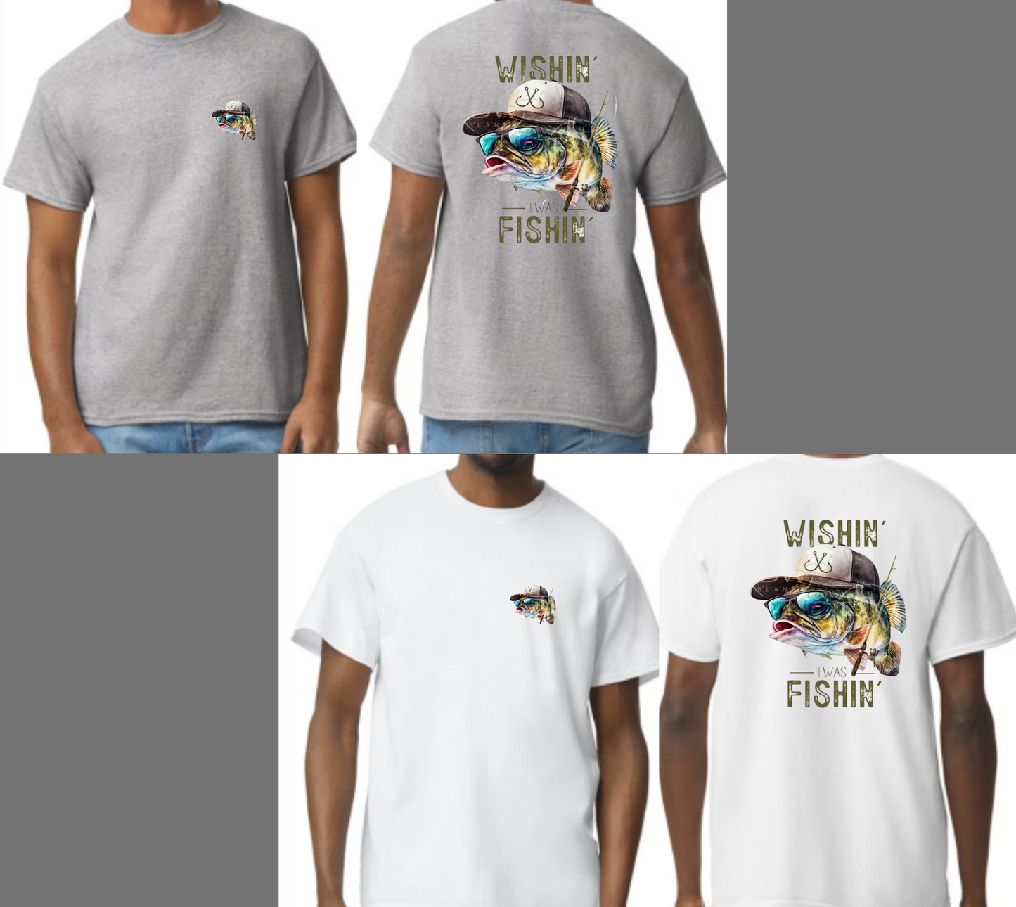 WISHIN I WAS FISHIN (LARGE MOUTH BASS)T-shirt