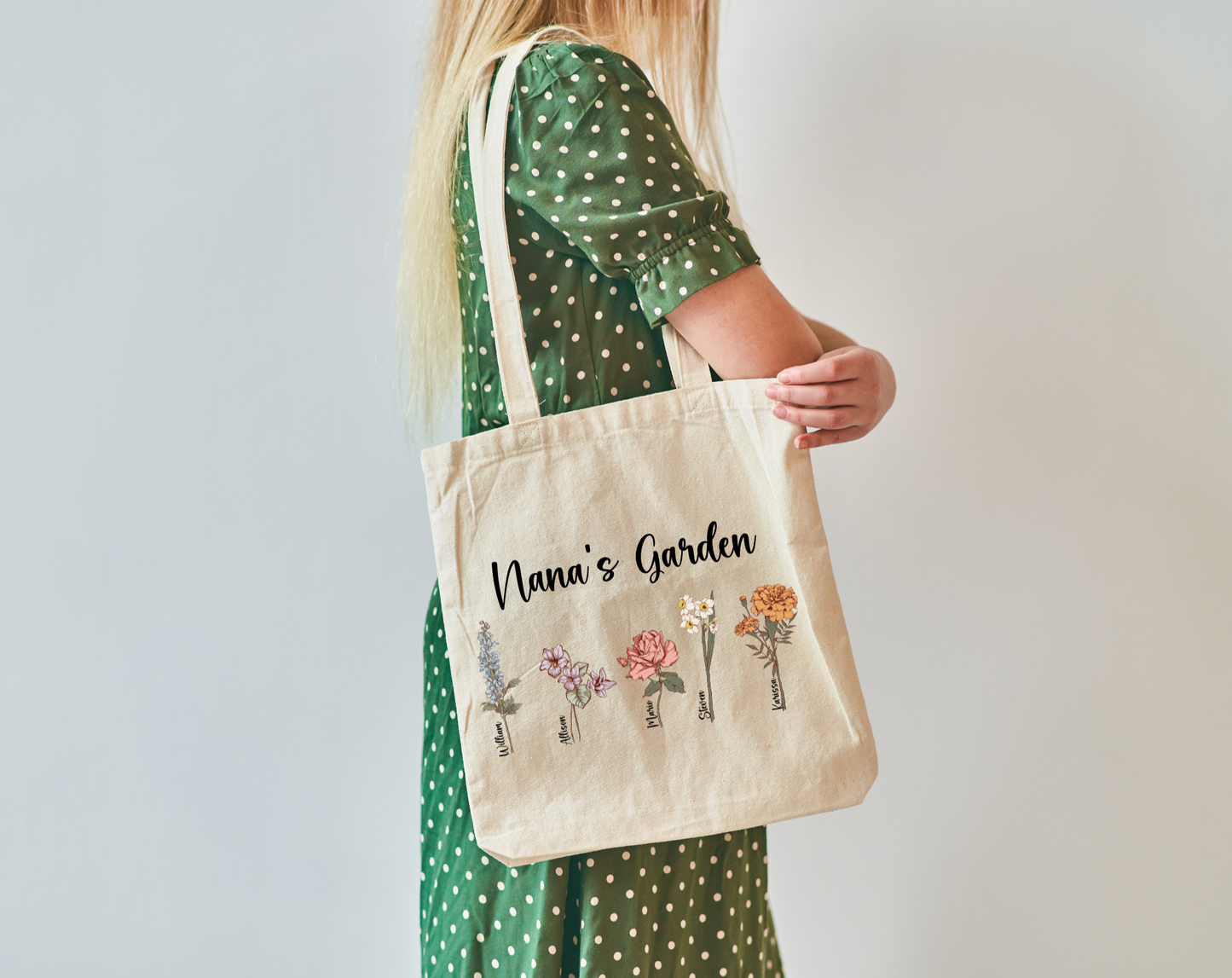 Birth Month Flowers (Mom's Garden) or Hold my Hand Tote Bag