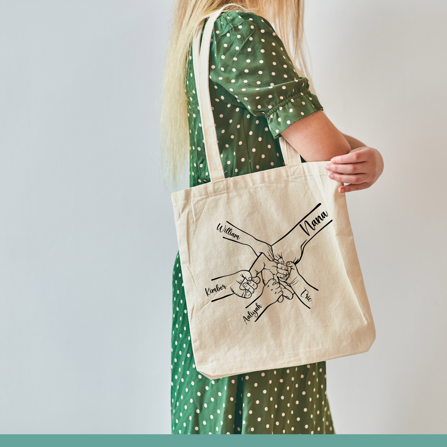 Birth Month Flowers (Mom's Garden) or Hold my Hand Tote Bag