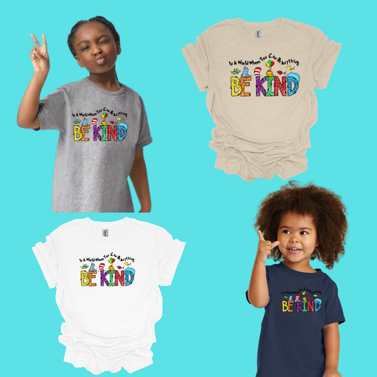 In a world where you can be anything BE KIND youth T-SHIRT